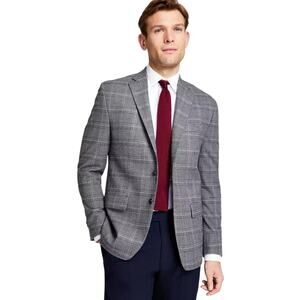 Michael Kors Classic Blazer Men's Stretch Black/White Plaid Sport Coat Size 54L